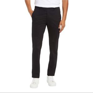 TED BAKER Slim Fit Flat Front Pants in Black - 38R
